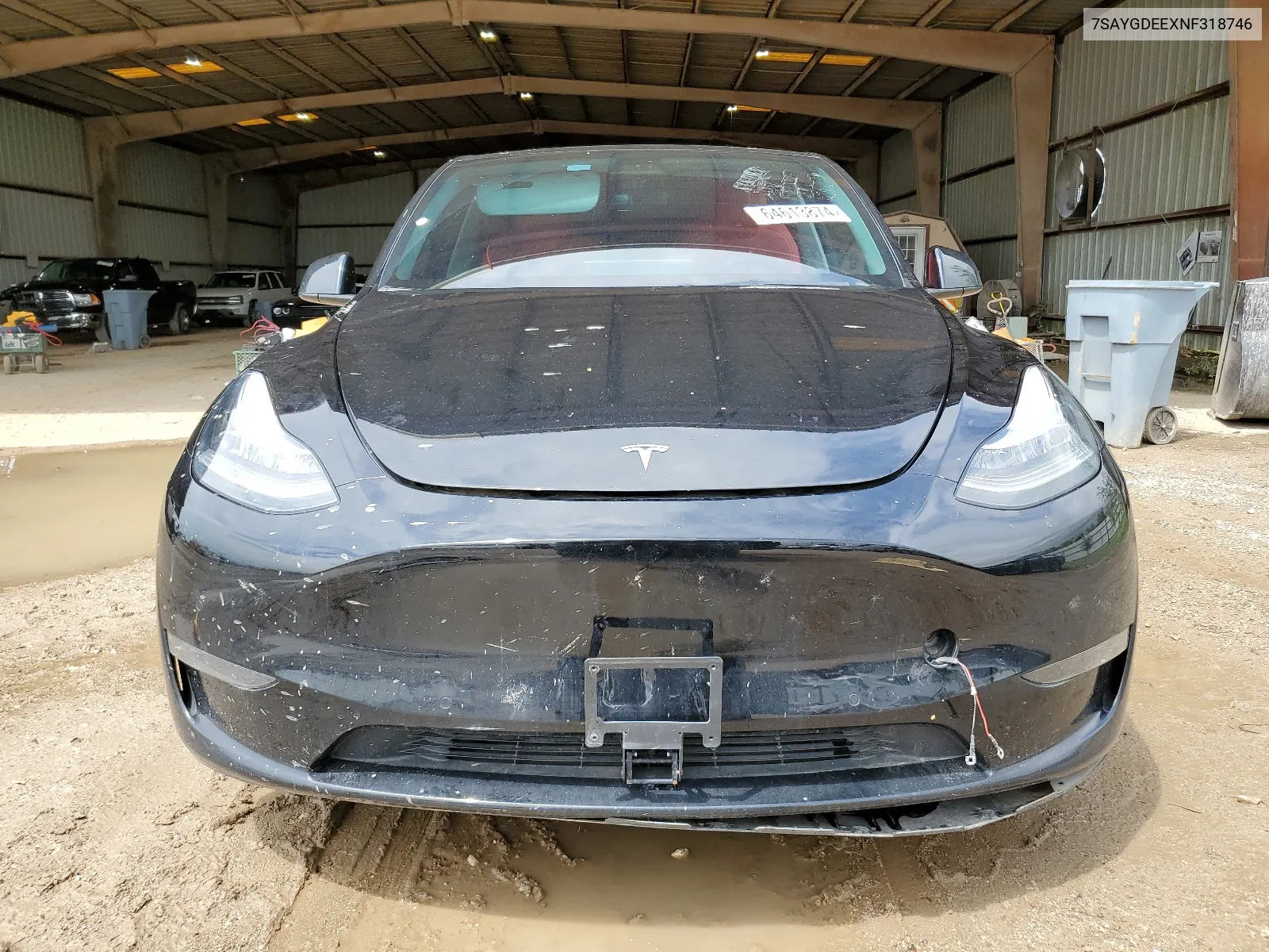 2022 Tesla Model Y VIN: 7SAYGDEEXNF318746 Lot: 64613874