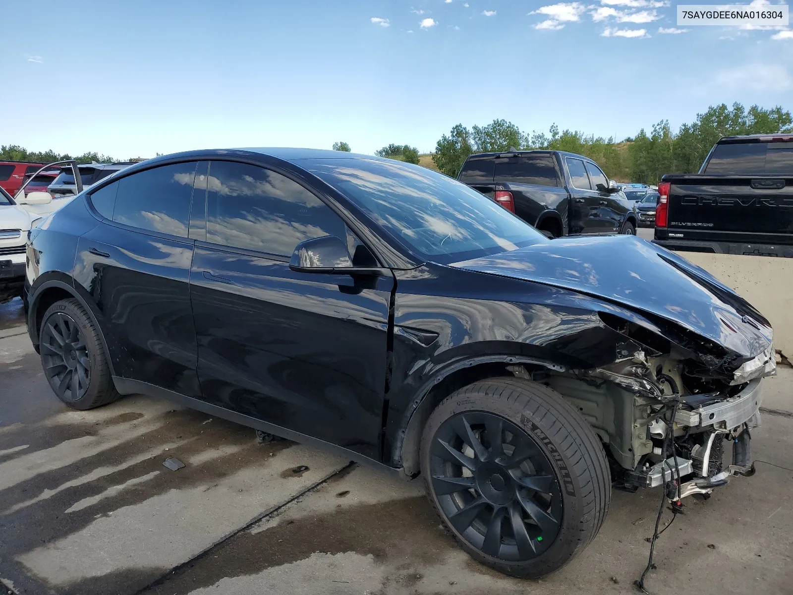 2022 Tesla Model Y VIN: 7SAYGDEE6NA016304 Lot: 64677414