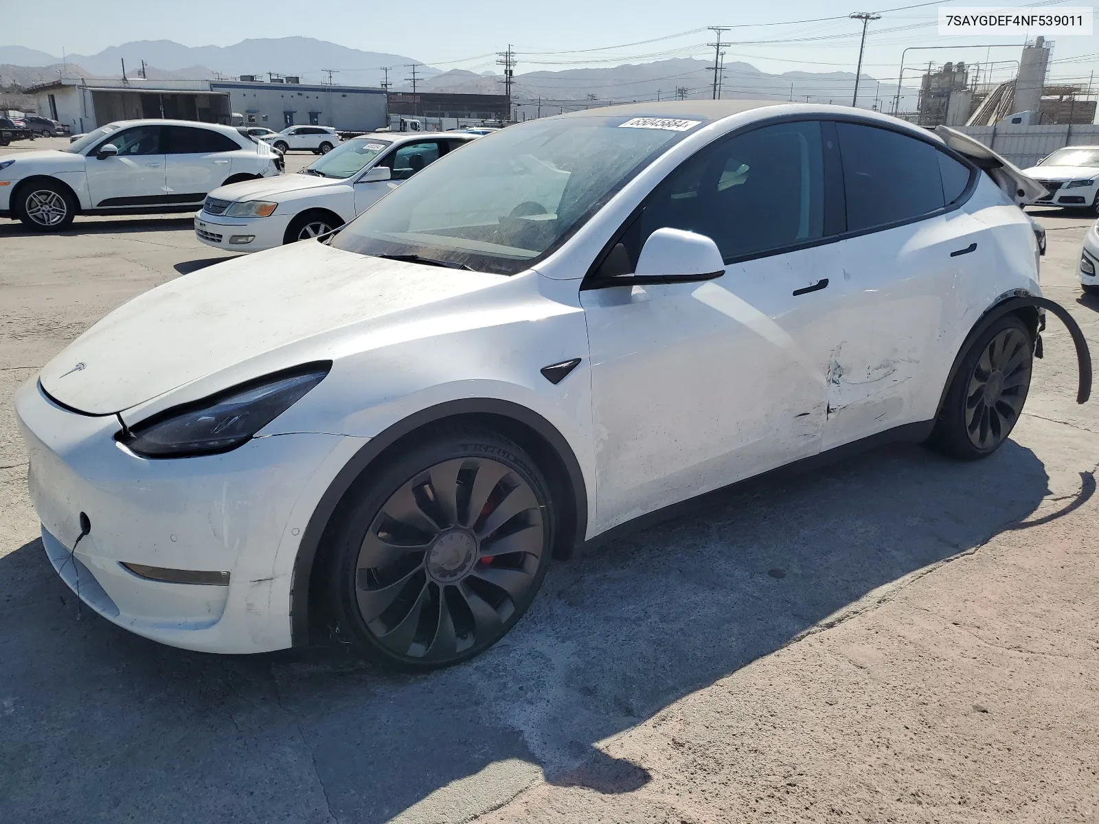 2022 Tesla Model Y VIN: 7SAYGDEF4NF539011 Lot: 65045884