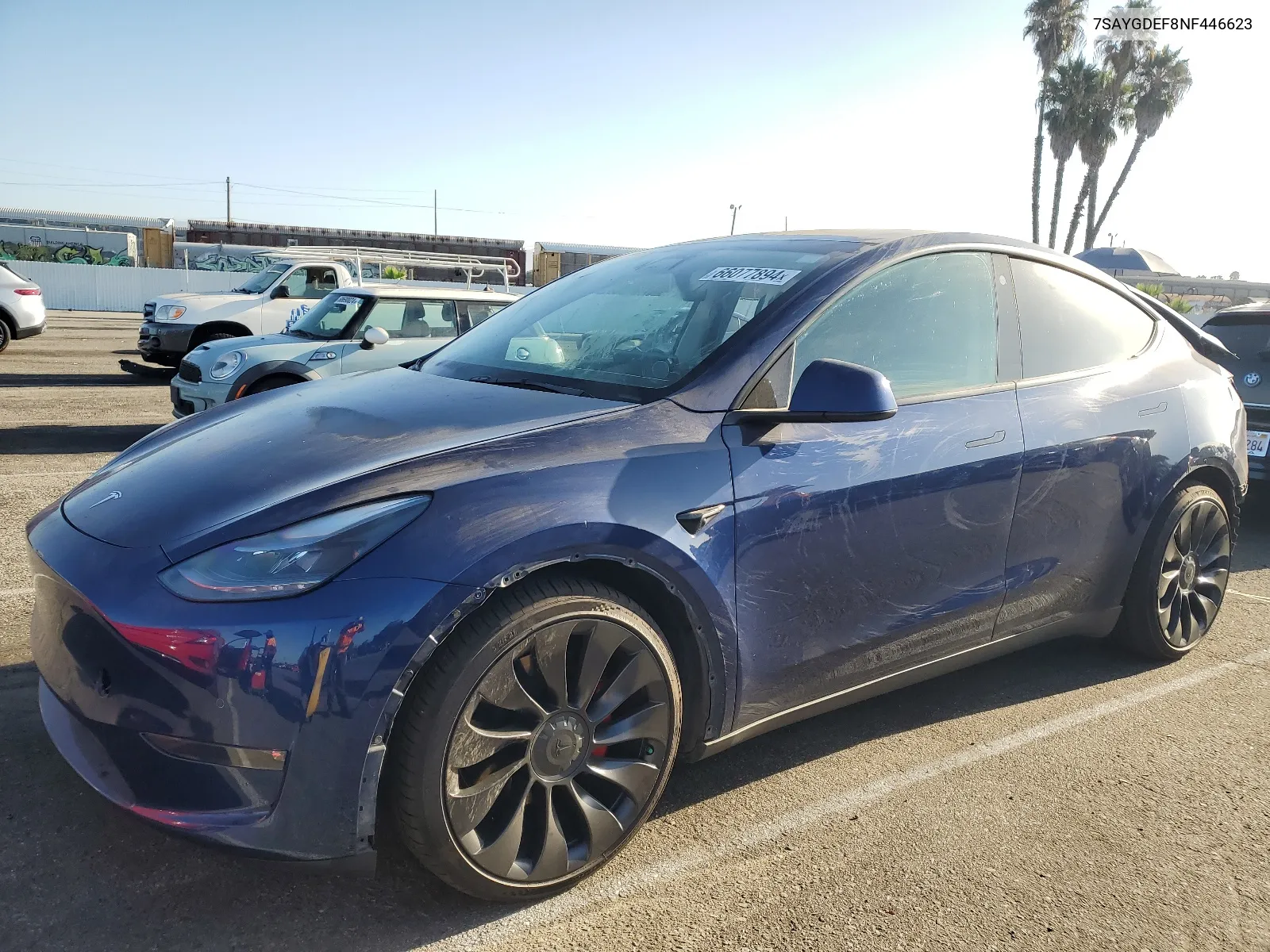 2022 Tesla Model Y VIN: 7SAYGDEF8NF446623 Lot: 66077894