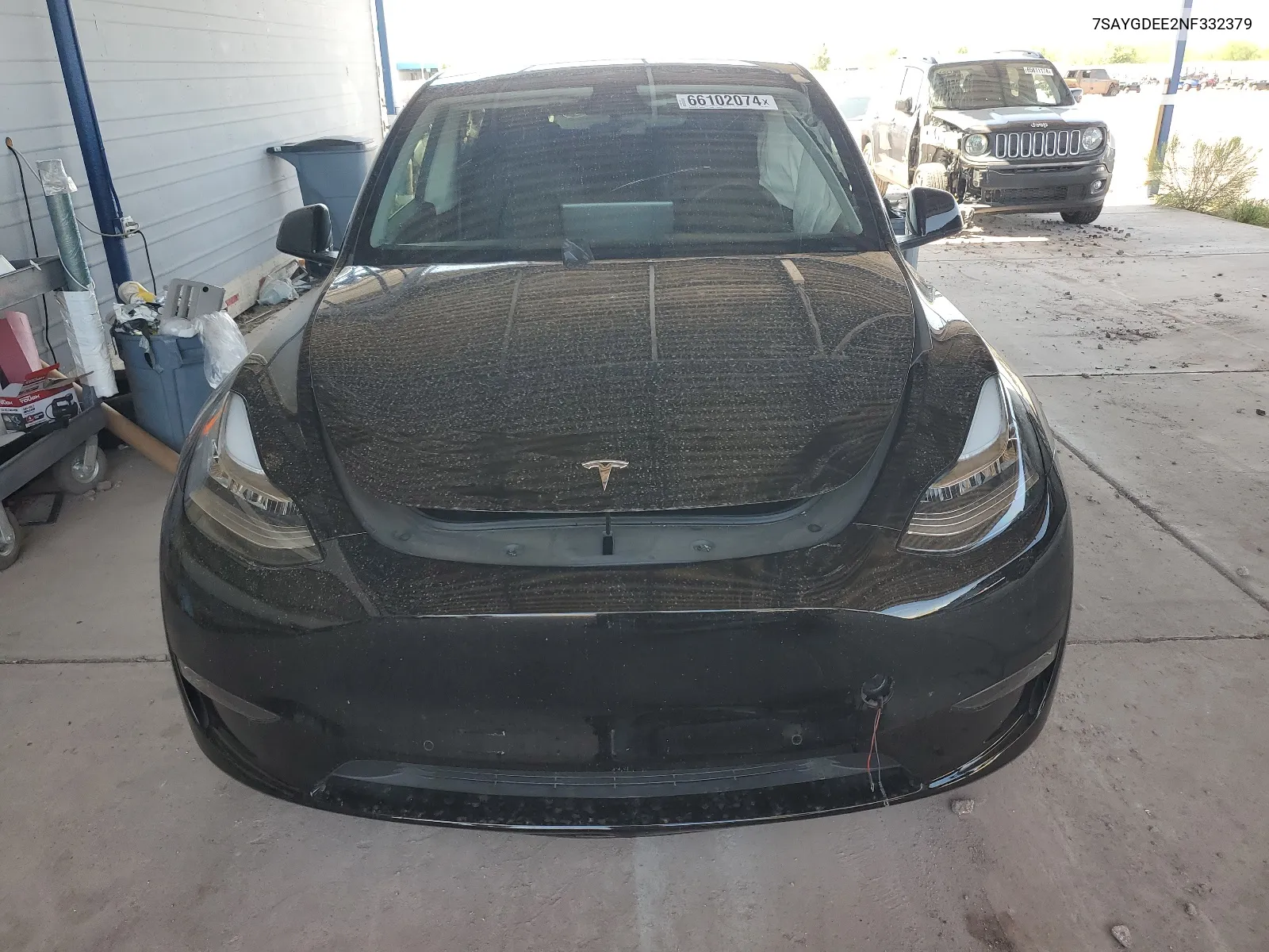 2022 Tesla Model Y VIN: 7SAYGDEE2NF332379 Lot: 66102074