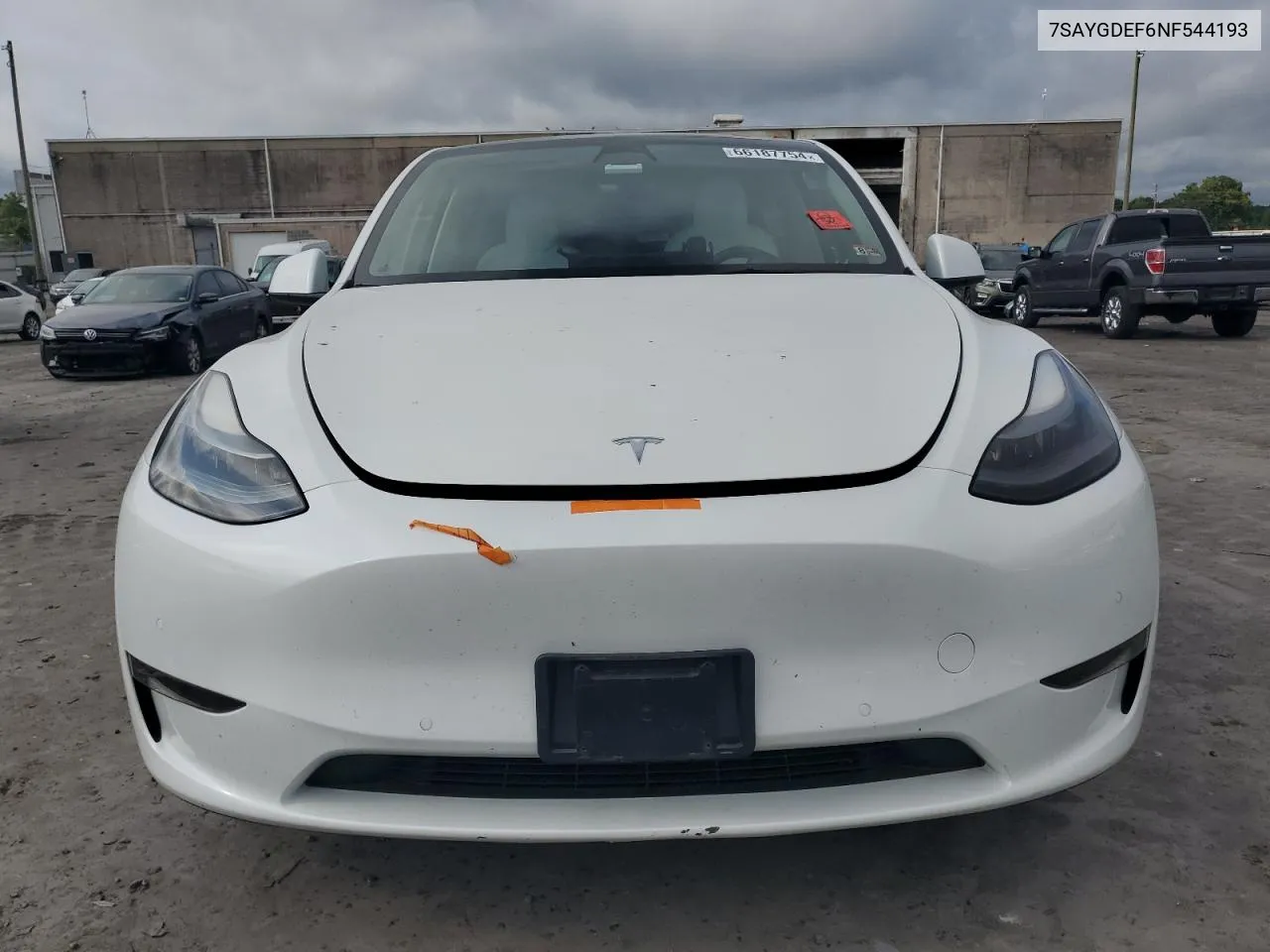 2022 Tesla Model Y VIN: 7SAYGDEF6NF544193 Lot: 66187754