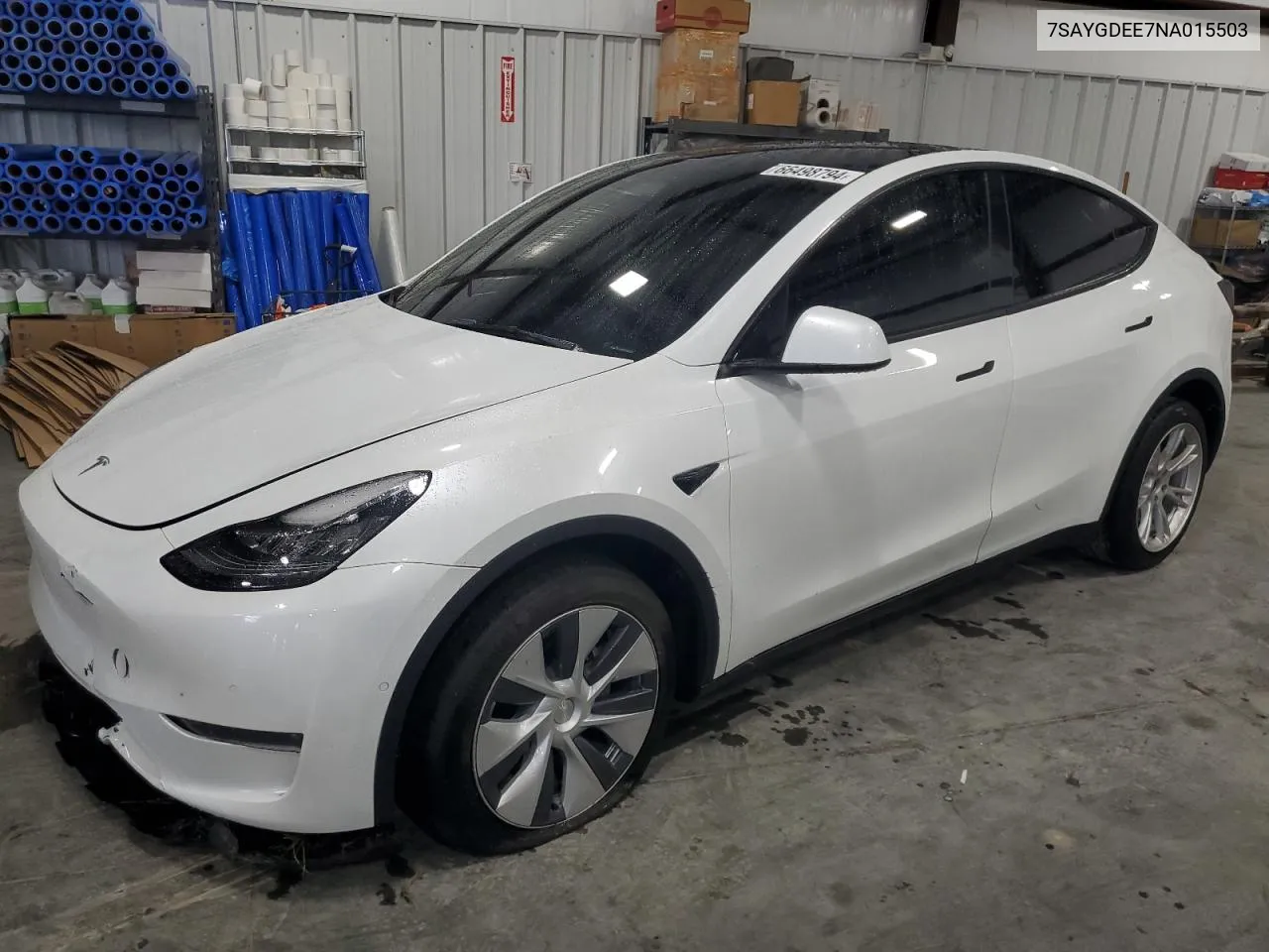 2022 Tesla Model Y VIN: 7SAYGDEE7NA015503 Lot: 66498794