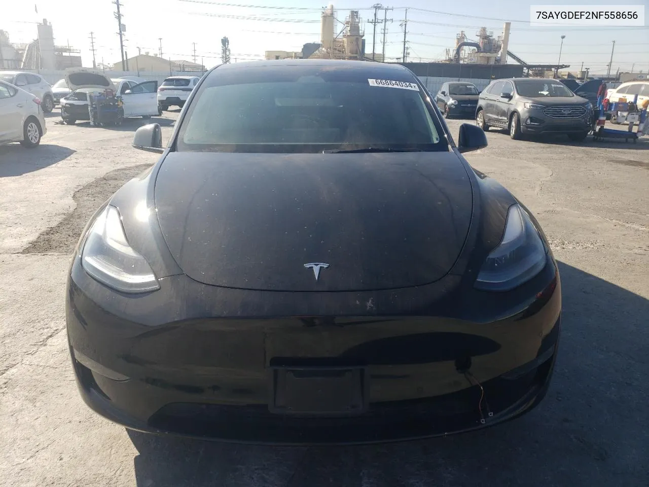 2022 Tesla Model Y VIN: 7SAYGDEF2NF558656 Lot: 66864034