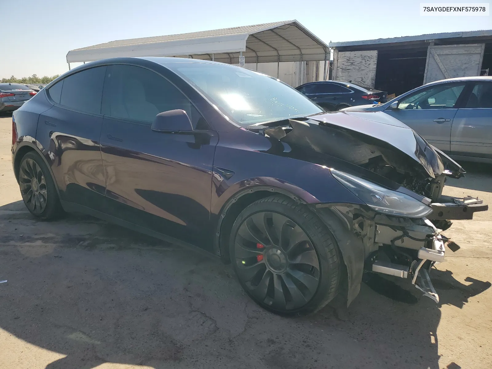 2022 Tesla Model Y VIN: 7SAYGDEFXNF575978 Lot: 66945774