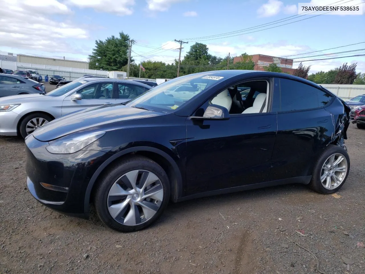 2022 Tesla Model Y VIN: 7SAYGDEE5NF538635 Lot: 67654974