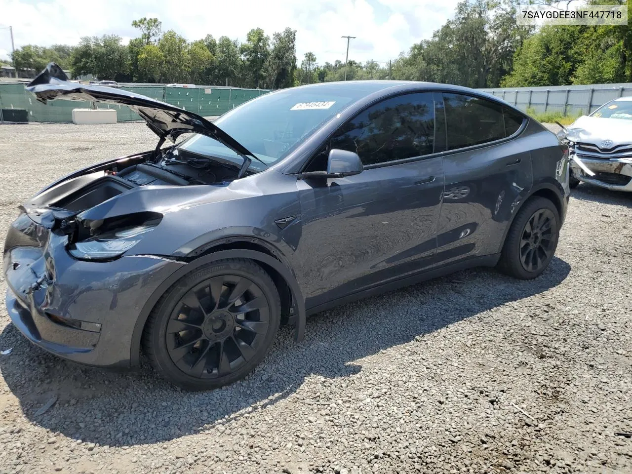 7SAYGDEE3NF447718 2022 Tesla Model Y