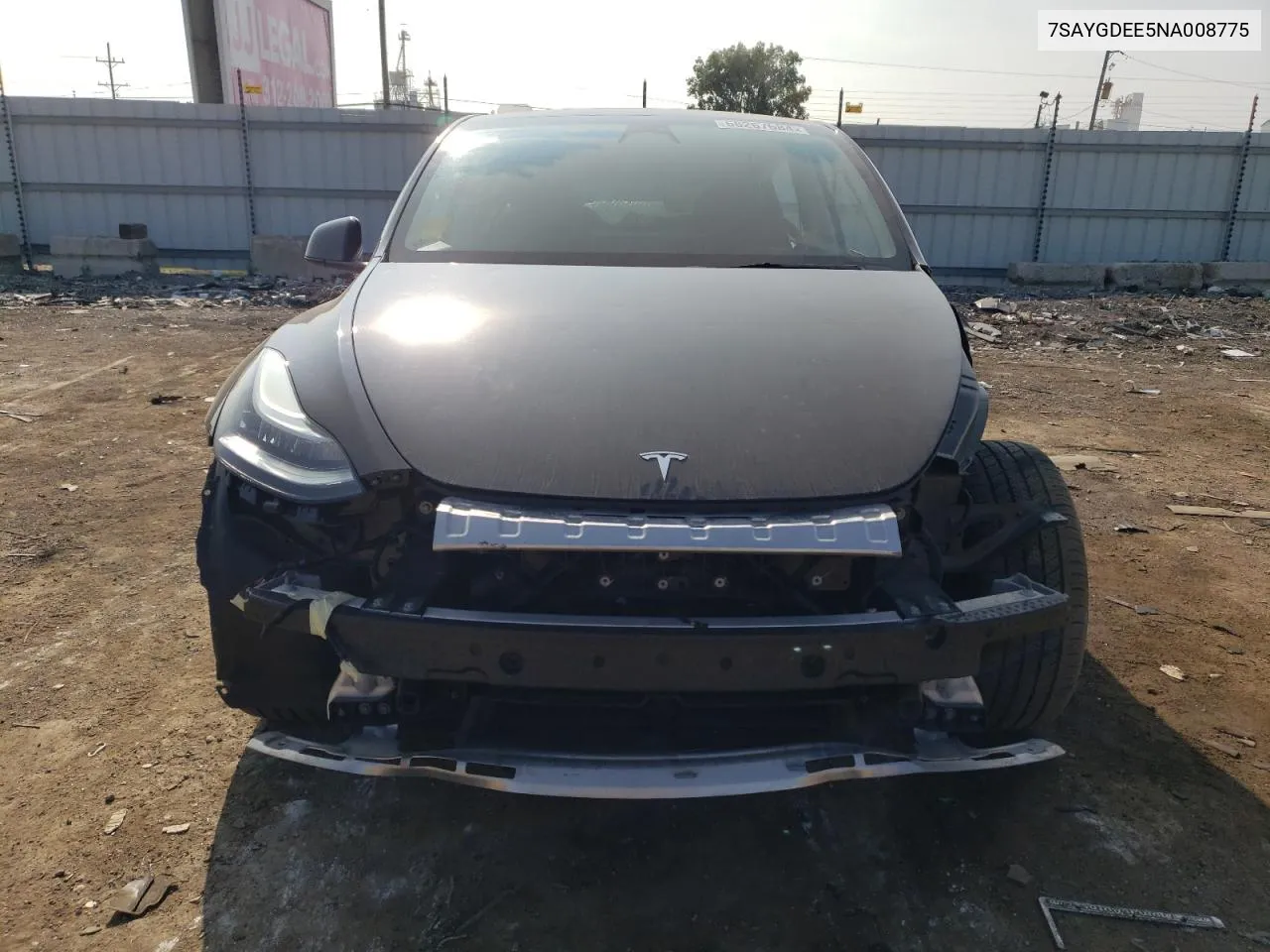 2022 Tesla Model Y VIN: 7SAYGDEE5NA008775 Lot: 68267684