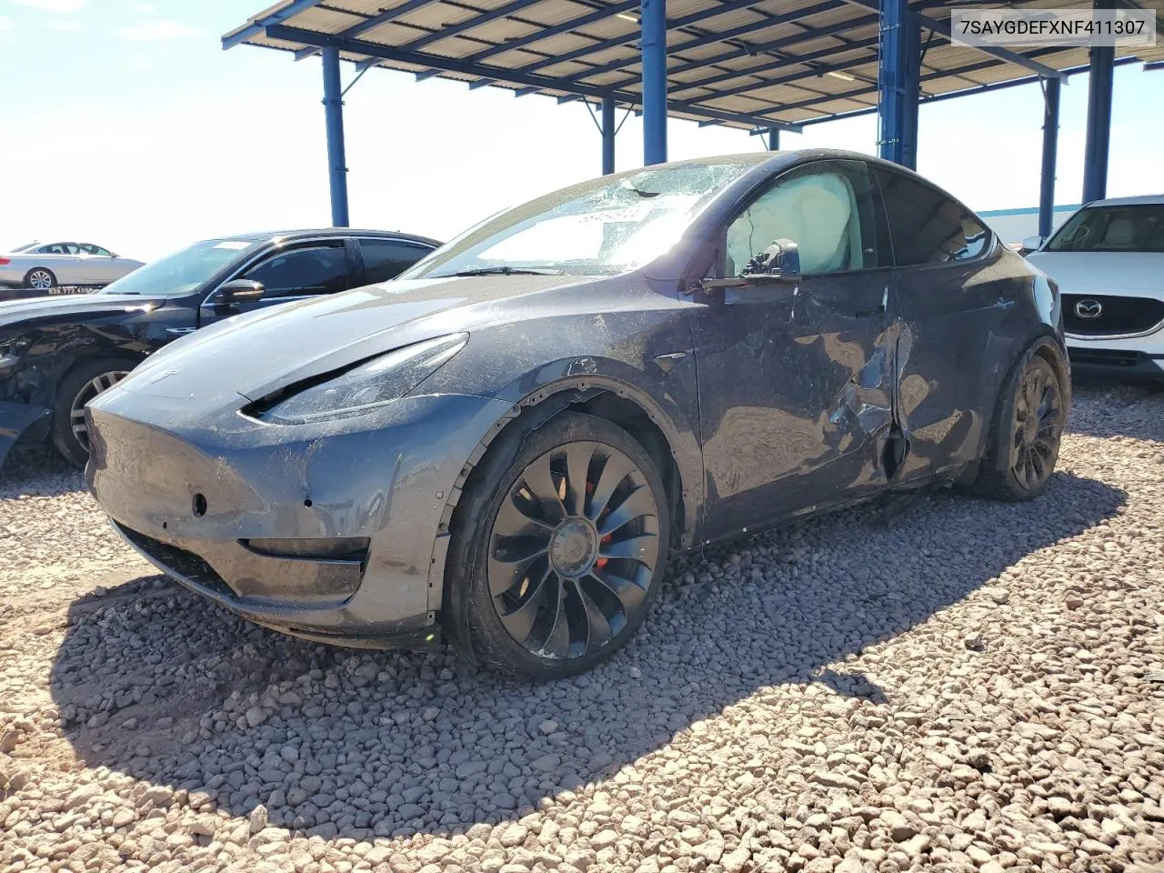 2022 Tesla Model Y VIN: 7SAYGDEFXNF411307 Lot: 68454944