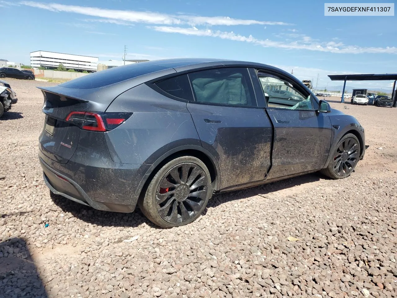 2022 Tesla Model Y VIN: 7SAYGDEFXNF411307 Lot: 68454944