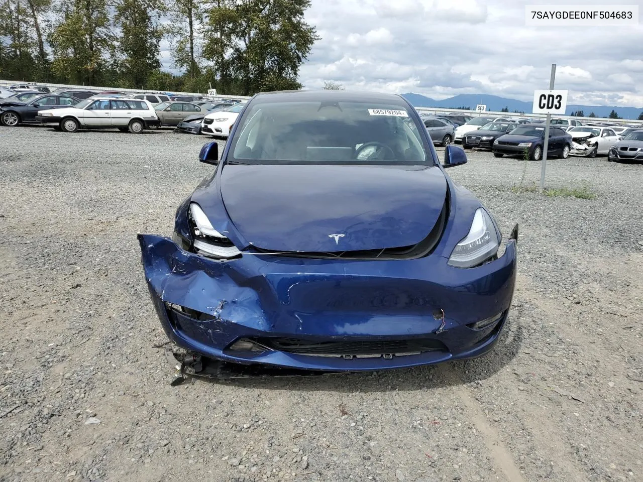 7SAYGDEE0NF504683 2022 Tesla Model Y