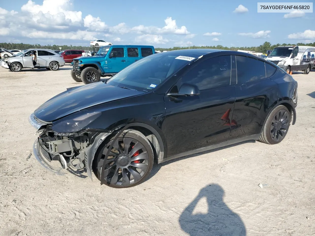 2022 Tesla Model Y VIN: 7SAYGDEF6NF465820 Lot: 68880864