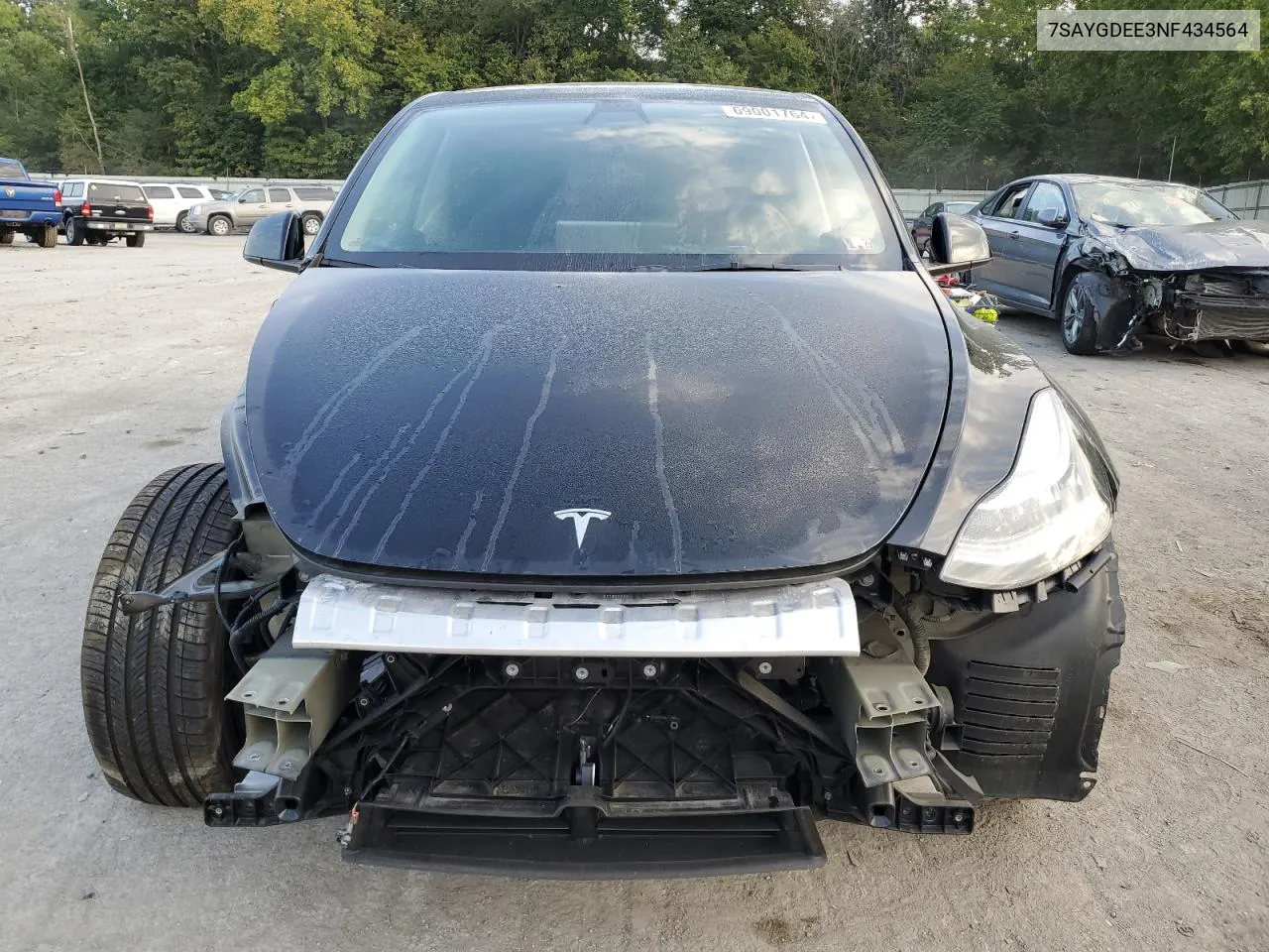 2022 Tesla Model Y VIN: 7SAYGDEE3NF434564 Lot: 69001764