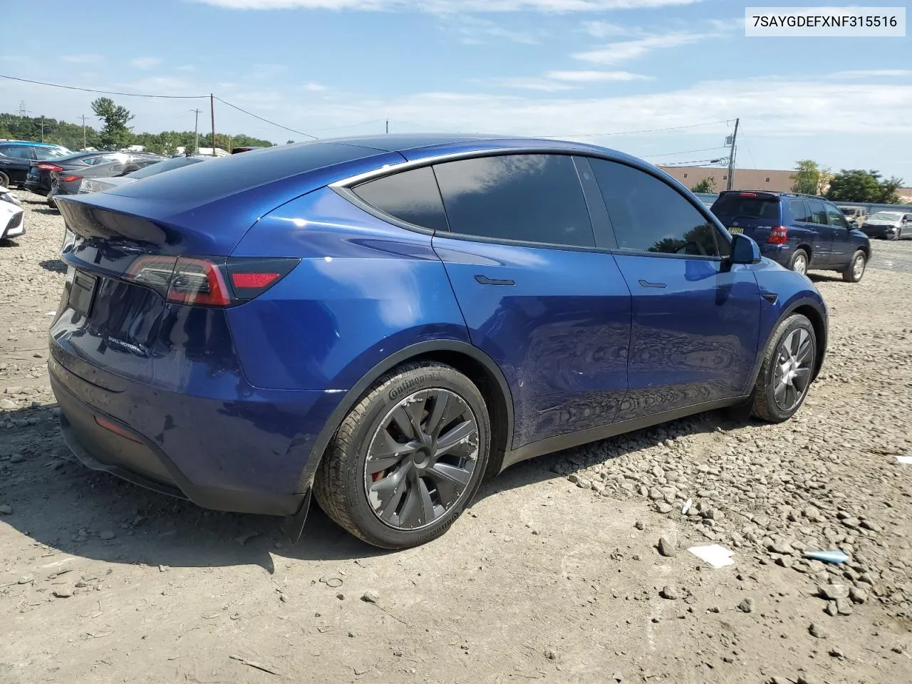 2022 Tesla Model Y VIN: 7SAYGDEFXNF315516 Lot: 69278494