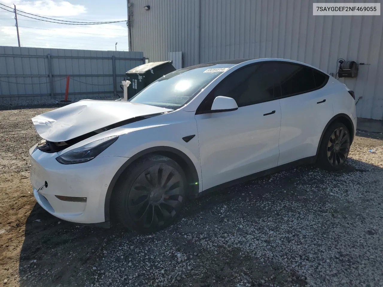 2022 Tesla Model Y VIN: 7SAYGDEF2NF469055 Lot: 69284514