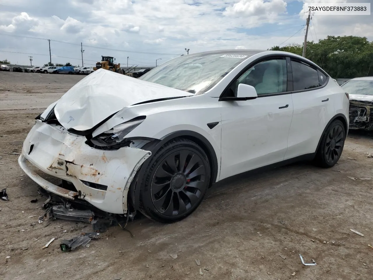 2022 Tesla Model Y VIN: 7SAYGDEF8NF373883 Lot: 69628634