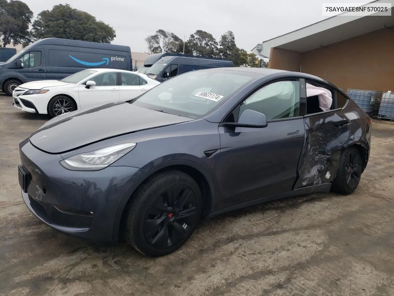 7SAYGAEE8NF570025 2022 Tesla Model Y