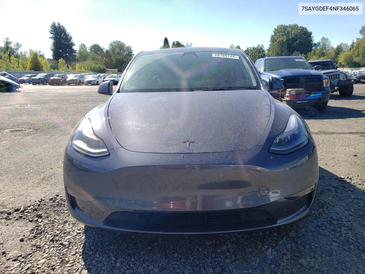 2022 Tesla Model Y VIN: 7SAYGDEF4NF346065 Lot: 69769744