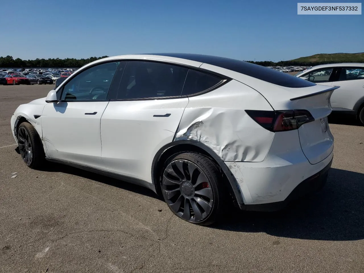 2022 Tesla Model Y VIN: 7SAYGDEF3NF537332 Lot: 70006174