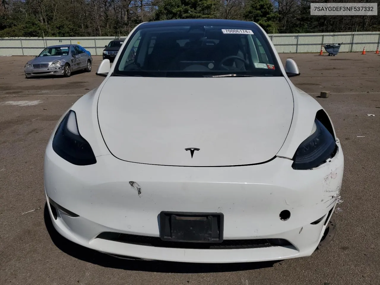 2022 Tesla Model Y VIN: 7SAYGDEF3NF537332 Lot: 70006174