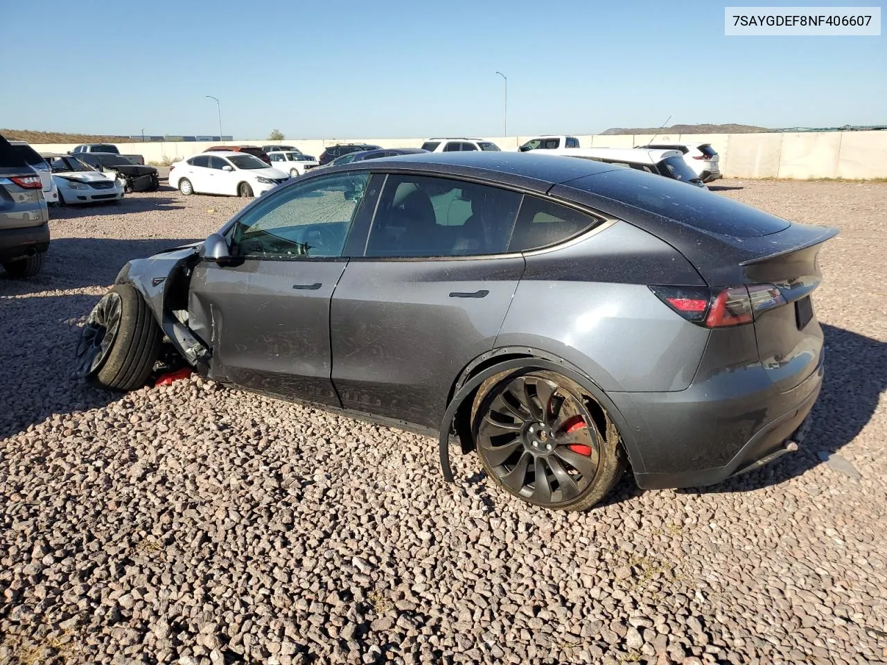 2022 Tesla Model Y VIN: 7SAYGDEF8NF406607 Lot: 70051304