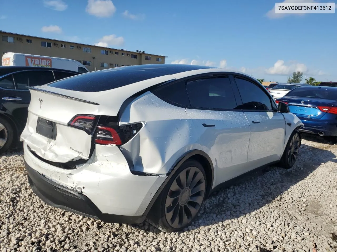 2022 Tesla Model Y VIN: 7SAYGDEF3NF413612 Lot: 70145084