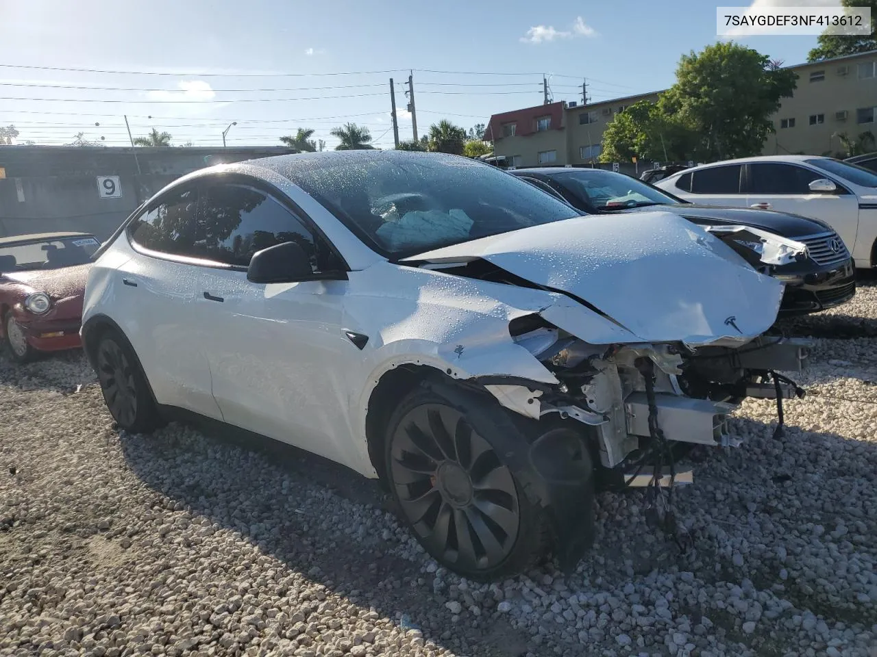 7SAYGDEF3NF413612 2022 Tesla Model Y