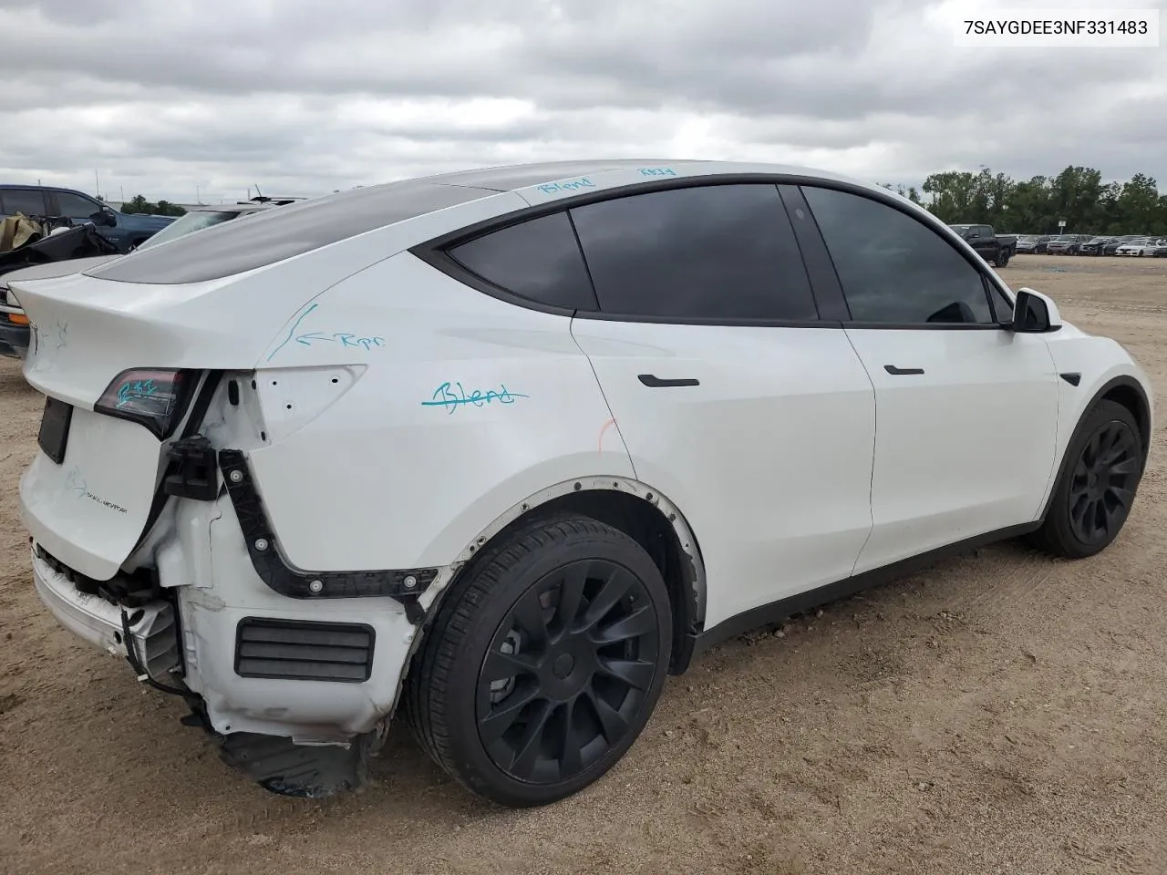 2022 Tesla Model Y VIN: 7SAYGDEE3NF331483 Lot: 70567234