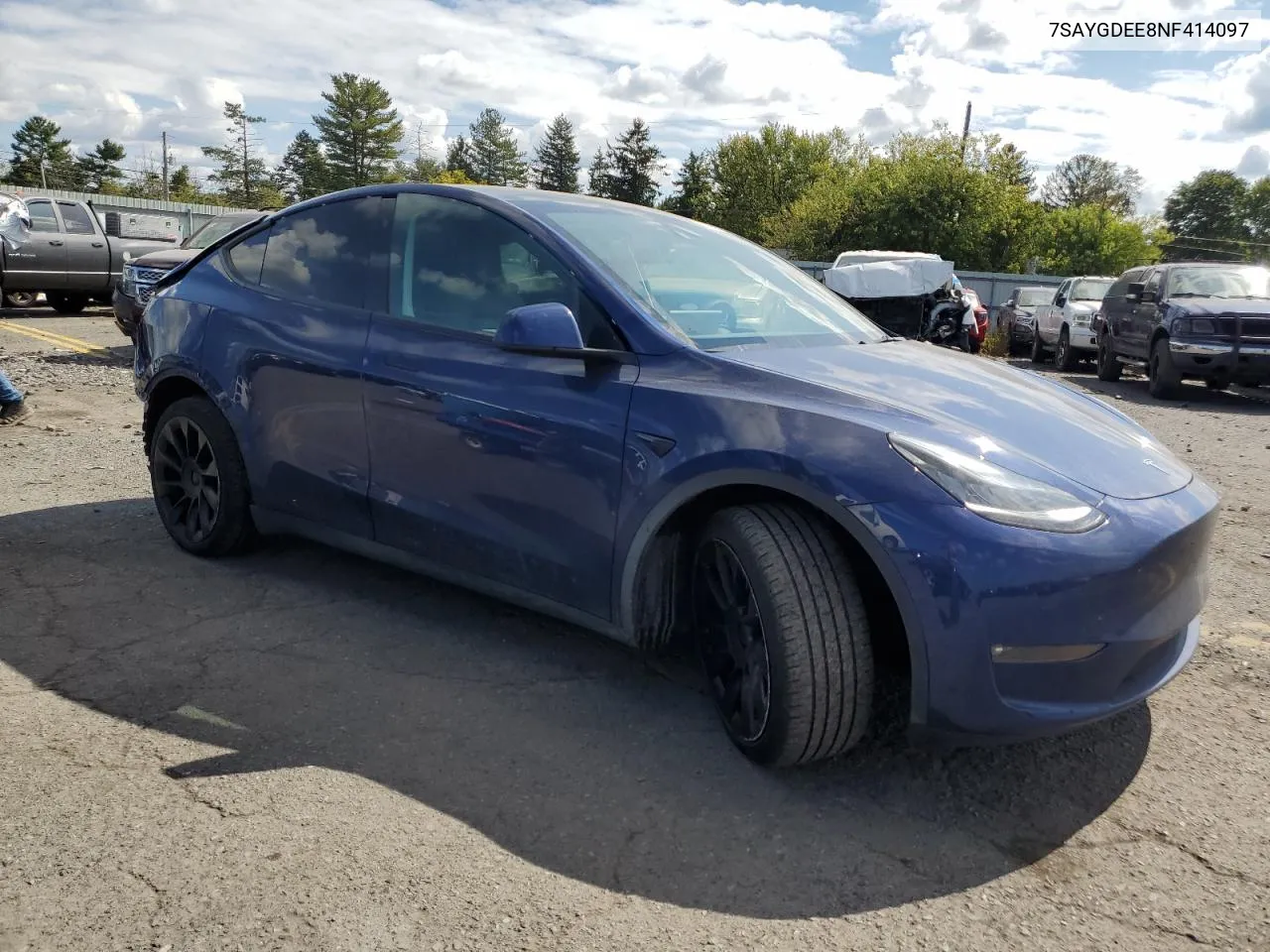 2022 Tesla Model Y VIN: 7SAYGDEE8NF414097 Lot: 70706054