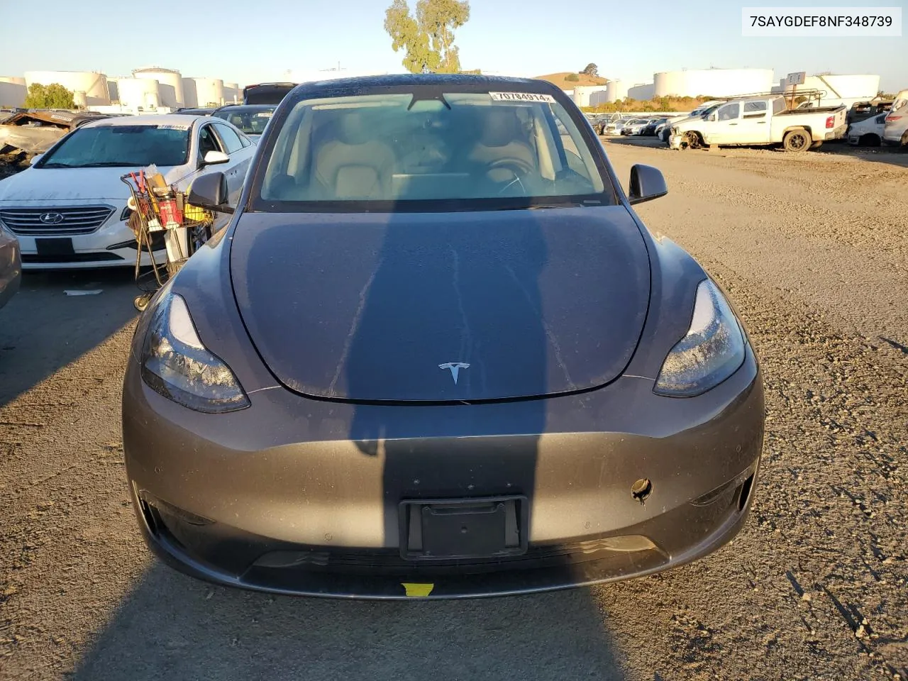 2022 Tesla Model Y VIN: 7SAYGDEF8NF348739 Lot: 70784914