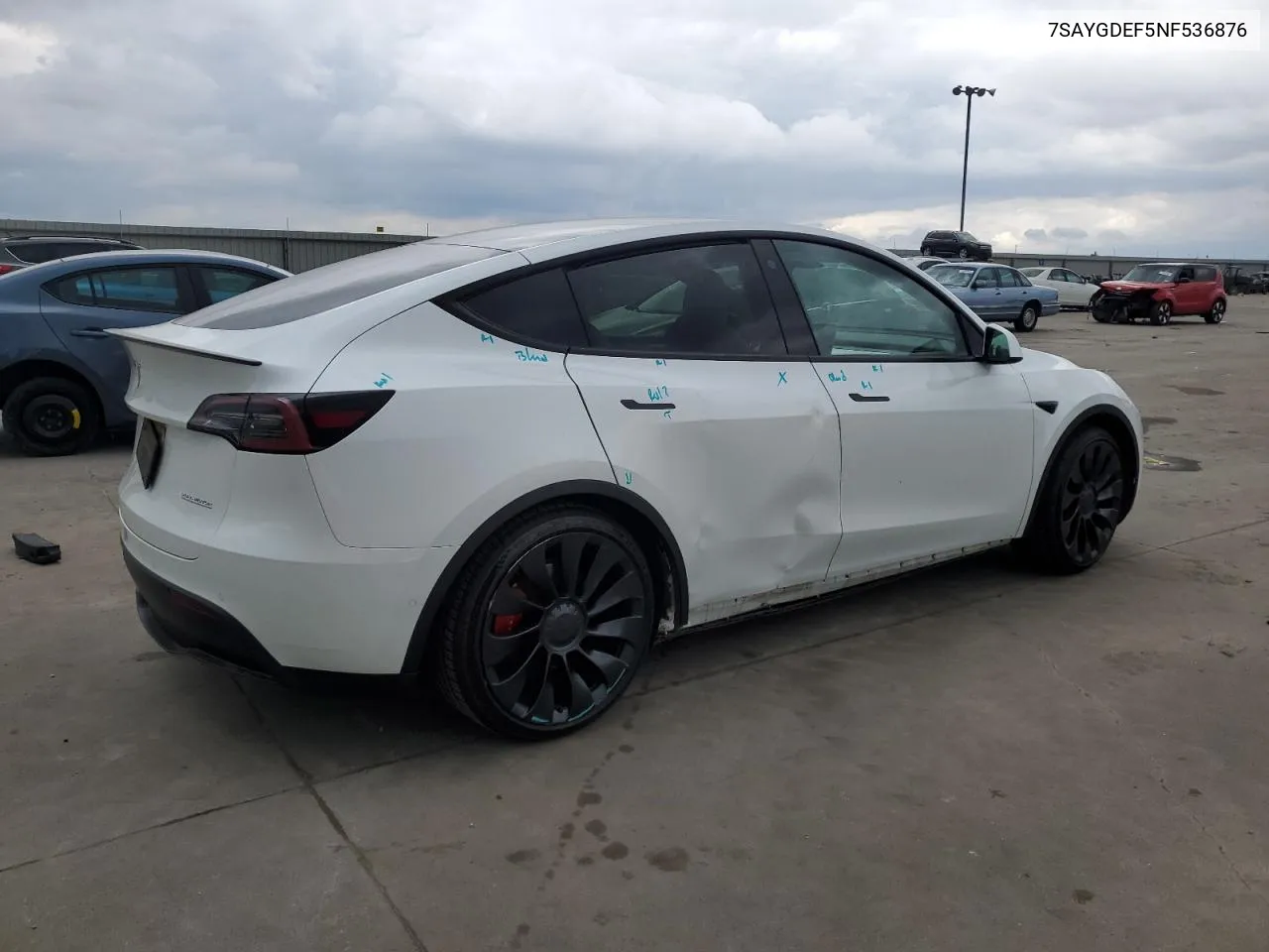 2022 Tesla Model Y VIN: 7SAYGDEF5NF536876 Lot: 70839594