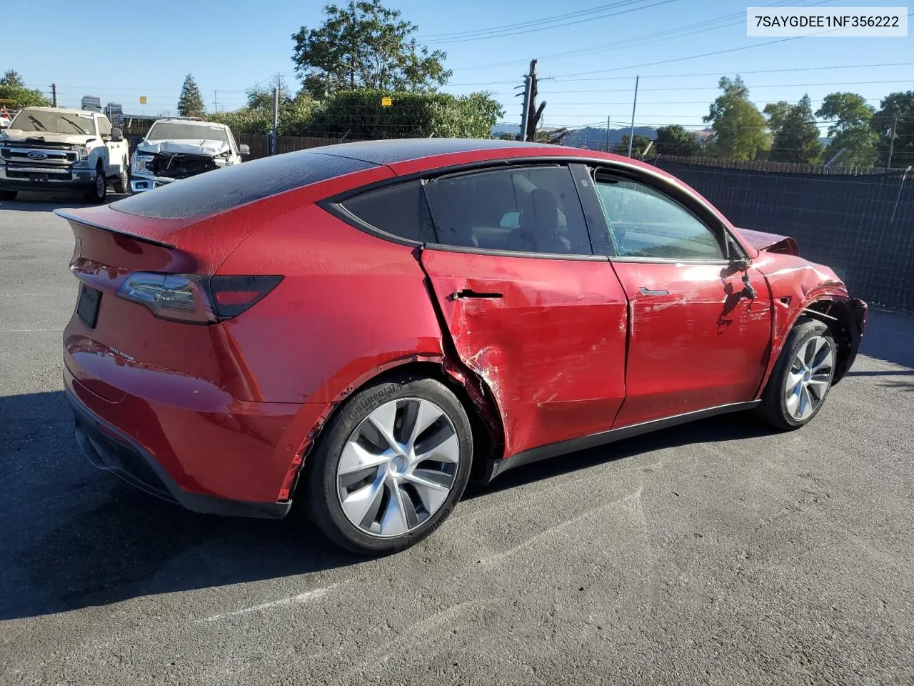 7SAYGDEE1NF356222 2022 Tesla Model Y