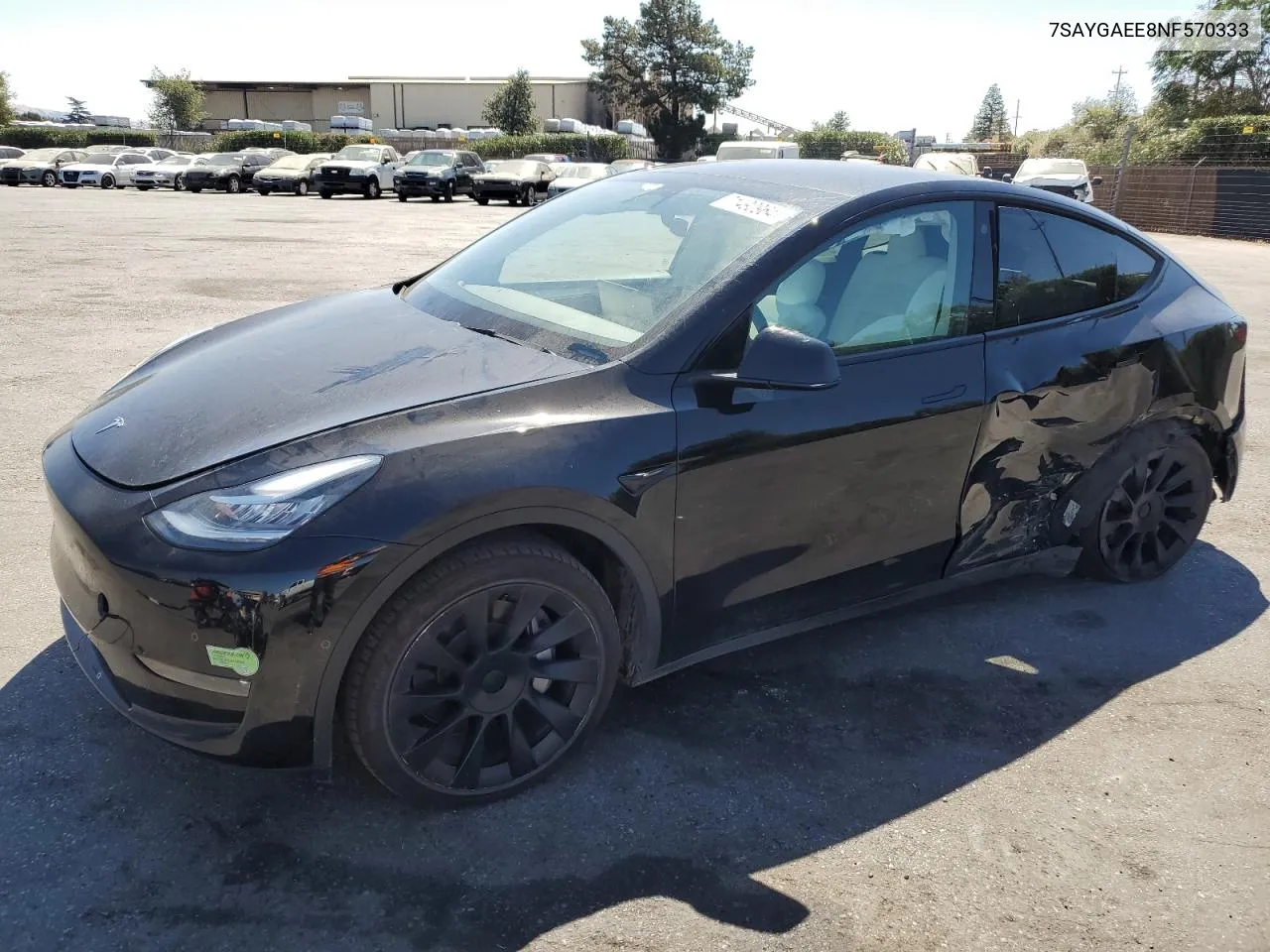 2022 Tesla Model Y VIN: 7SAYGAEE8NF570333 Lot: 71490964