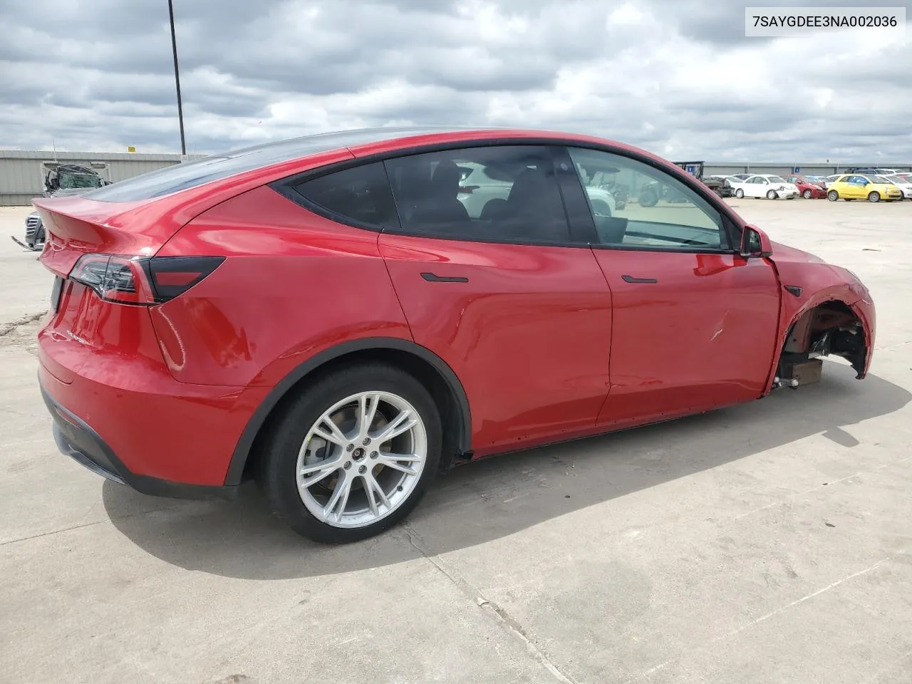 2022 Tesla Model Y VIN: 7SAYGDEE3NA002036 Lot: 71595344