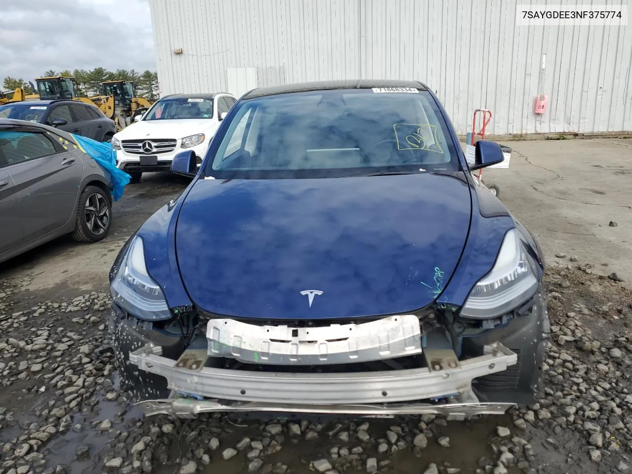 2022 Tesla Model Y VIN: 7SAYGDEE3NF375774 Lot: 71868334