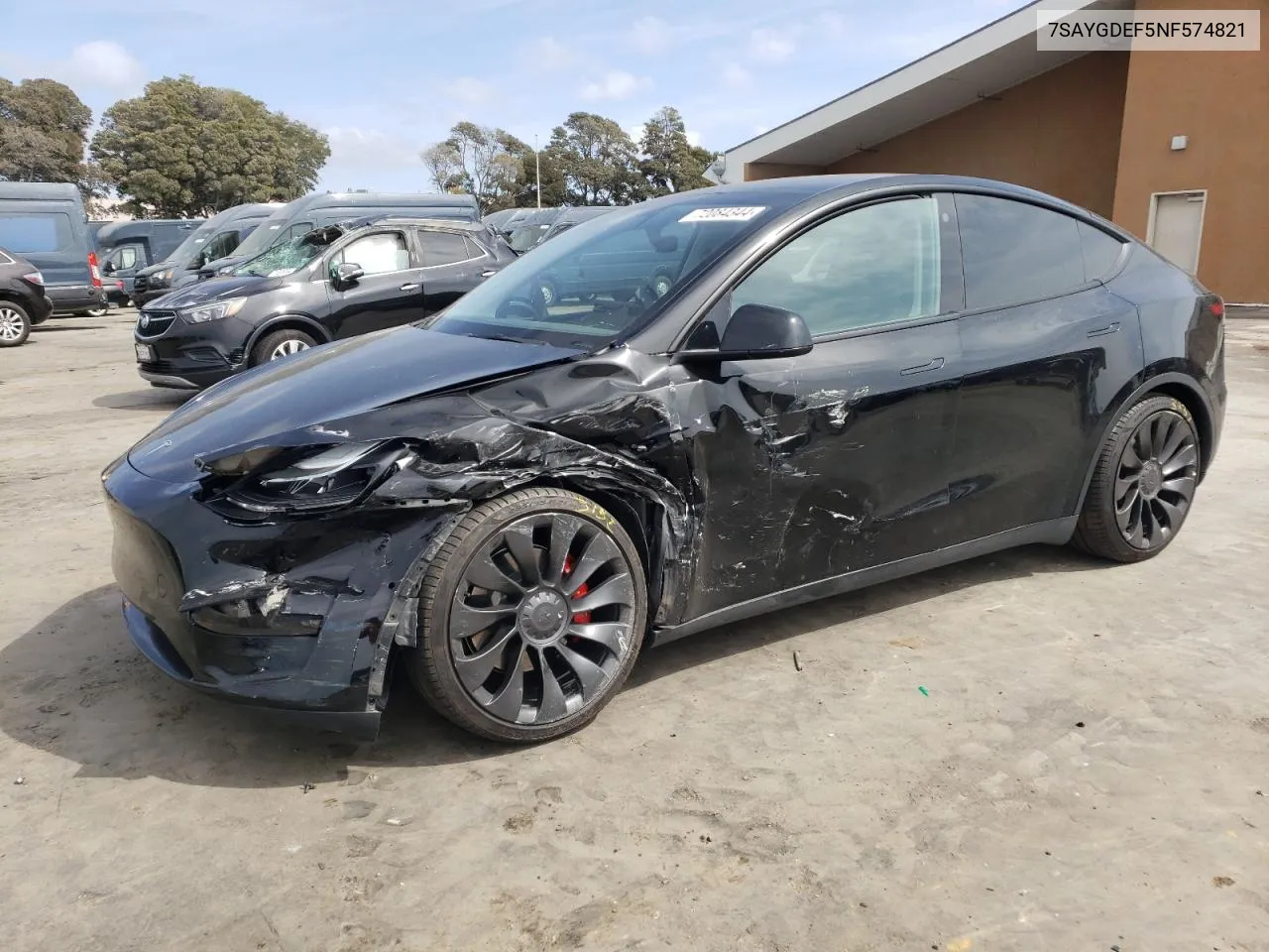 2022 Tesla Model Y VIN: 7SAYGDEF5NF574821 Lot: 72084344