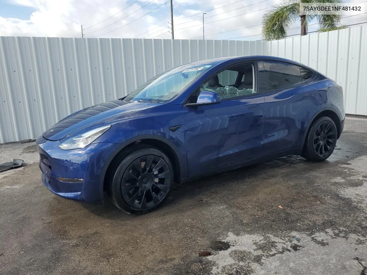 2022 Tesla Model Y VIN: 7SAYGDEE1NF481432 Lot: 72405974