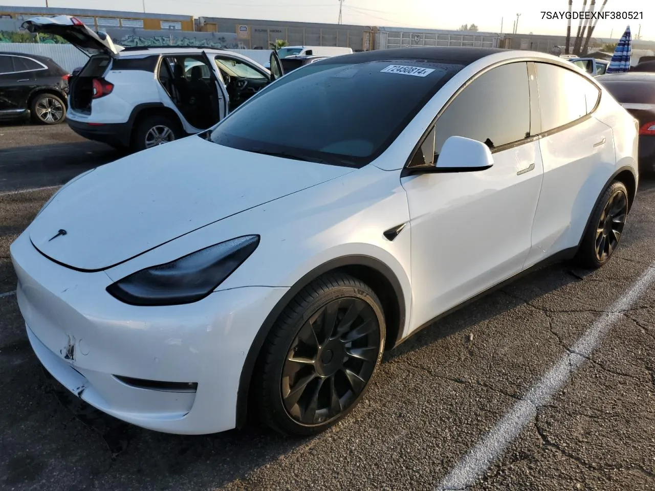 2022 Tesla Model Y VIN: 7SAYGDEEXNF380521 Lot: 72450814