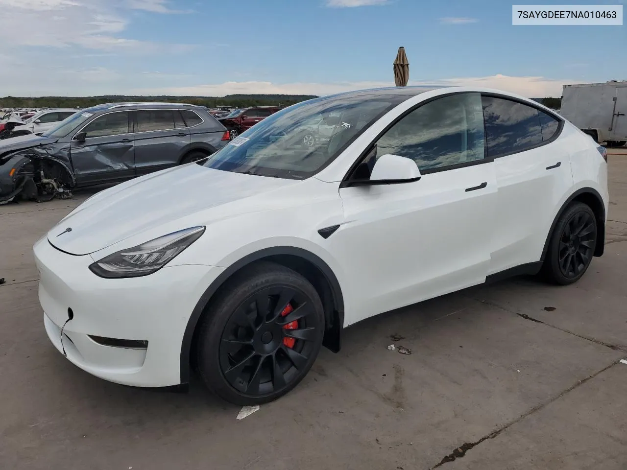 2022 Tesla Model Y VIN: 7SAYGDEE7NA010463 Lot: 72455084