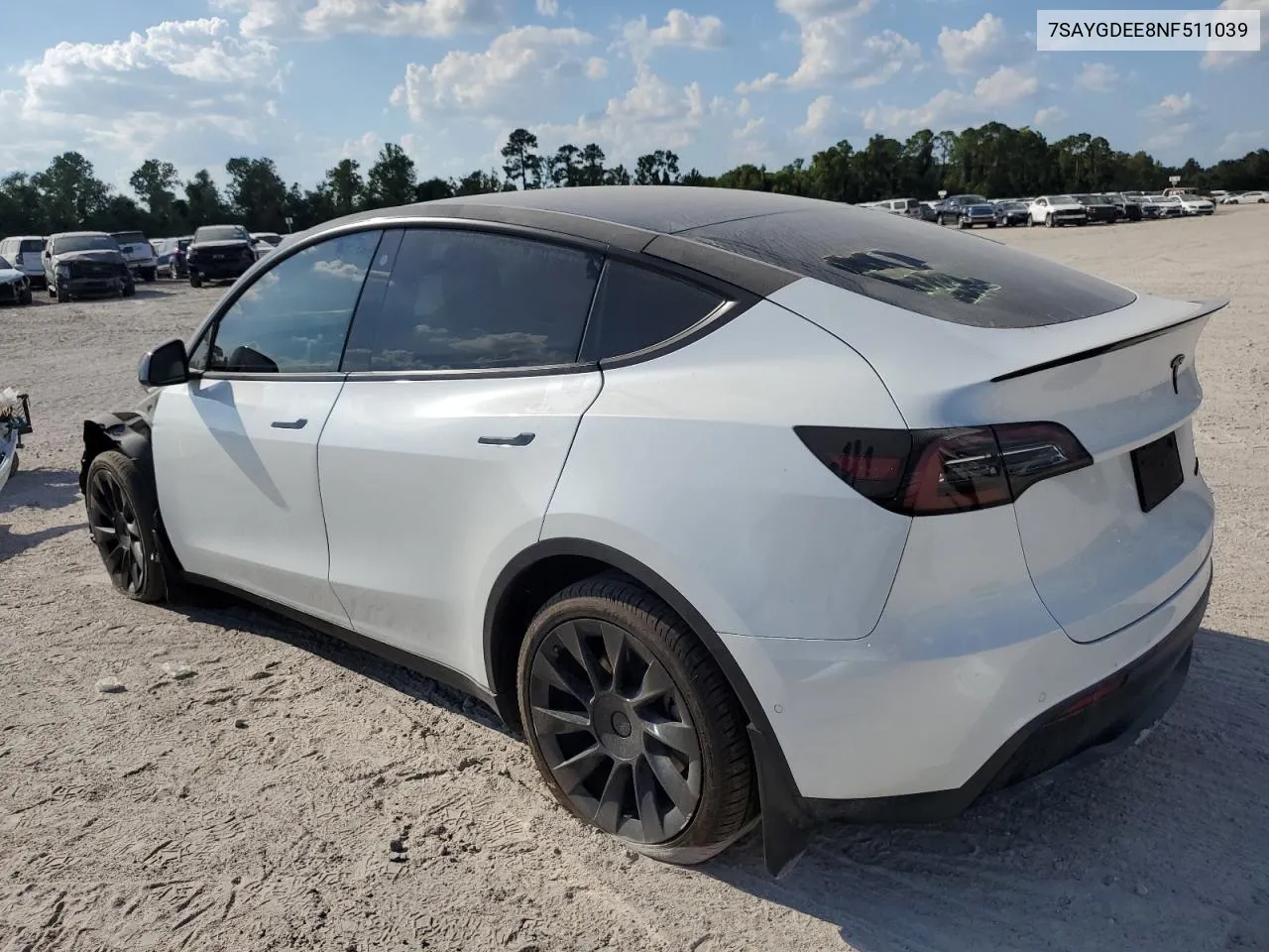 7SAYGDEE8NF511039 2022 Tesla Model Y