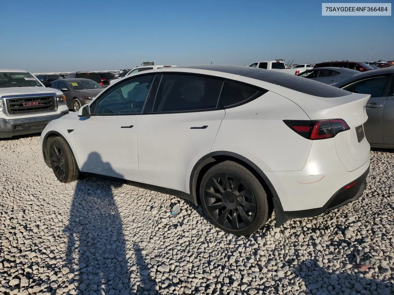 2022 Tesla Model Y VIN: 7SAYGDEE4NF366484 Lot: 72709524