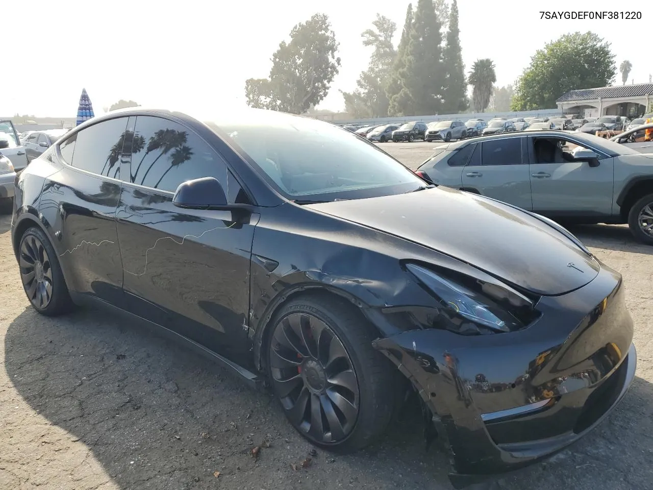 2022 Tesla Model Y VIN: 7SAYGDEF0NF381220 Lot: 72725214