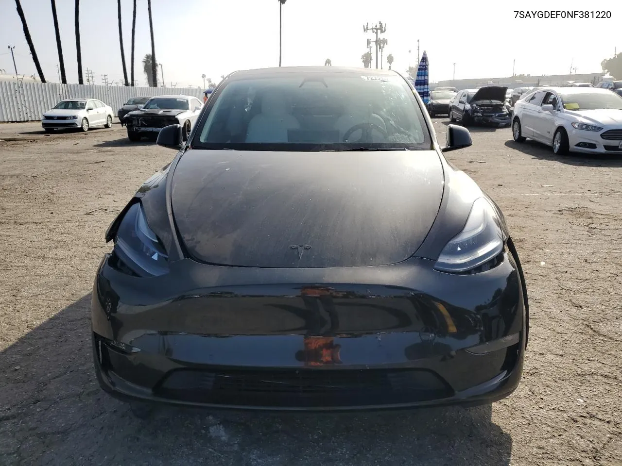 2022 Tesla Model Y VIN: 7SAYGDEF0NF381220 Lot: 72725214