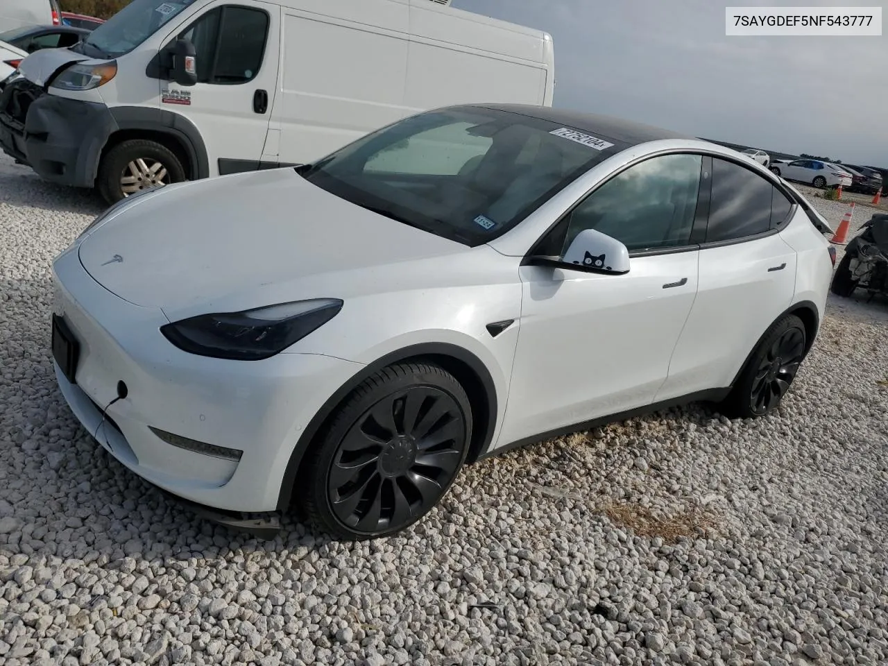 7SAYGDEF5NF543777 2022 Tesla Model Y