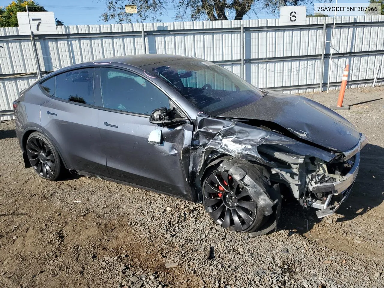 7SAYGDEF5NF387966 2022 Tesla Model Y