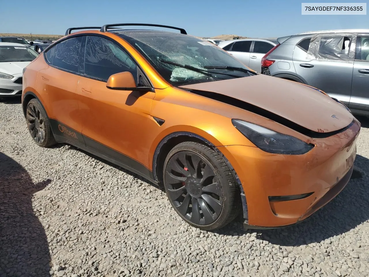 2022 Tesla Model Y VIN: 7SAYGDEF7NF336355 Lot: 72951694