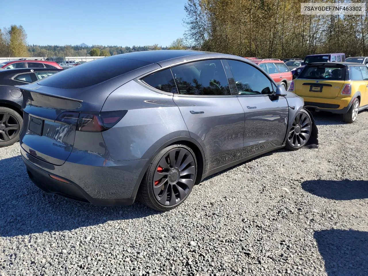 2022 Tesla Model Y VIN: 7SAYGDEF7NF463302 Lot: 73059944