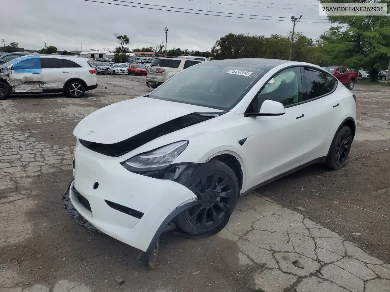 2022 Tesla Model Y VIN: 7SAYGDEE4NF362936 Lot: 73454704