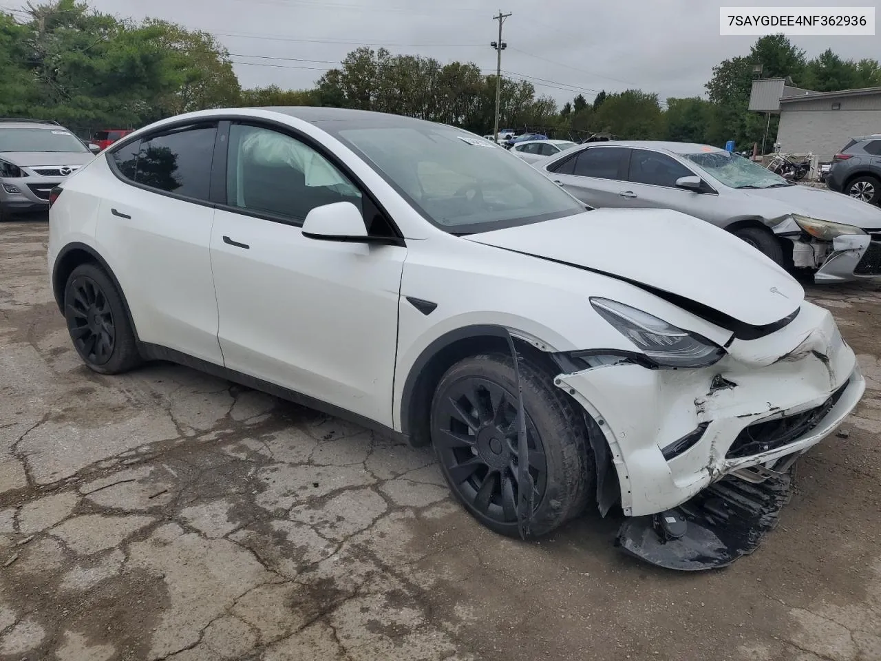 2022 Tesla Model Y VIN: 7SAYGDEE4NF362936 Lot: 73454704