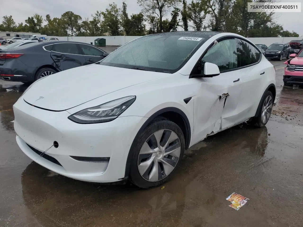 2022 Tesla Model Y VIN: 7SAYGDEEXNF400511 Lot: 73494244